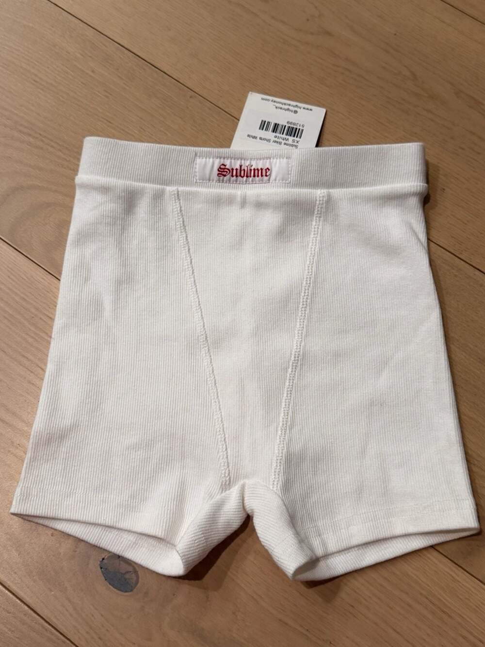 Highrack Sublime Ribbed Biker Boxer Shorts in White